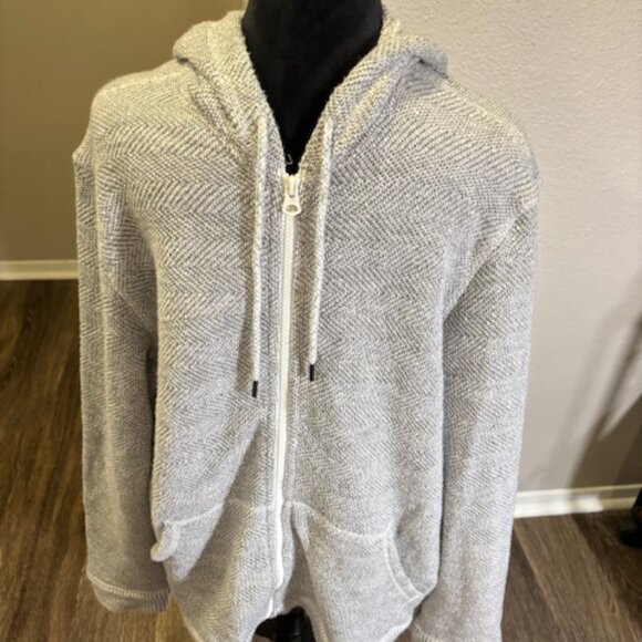 Faherty Mens Whitewater Gray Shell Loop Full Zip Hoodie Medium - Picture 2 of 9